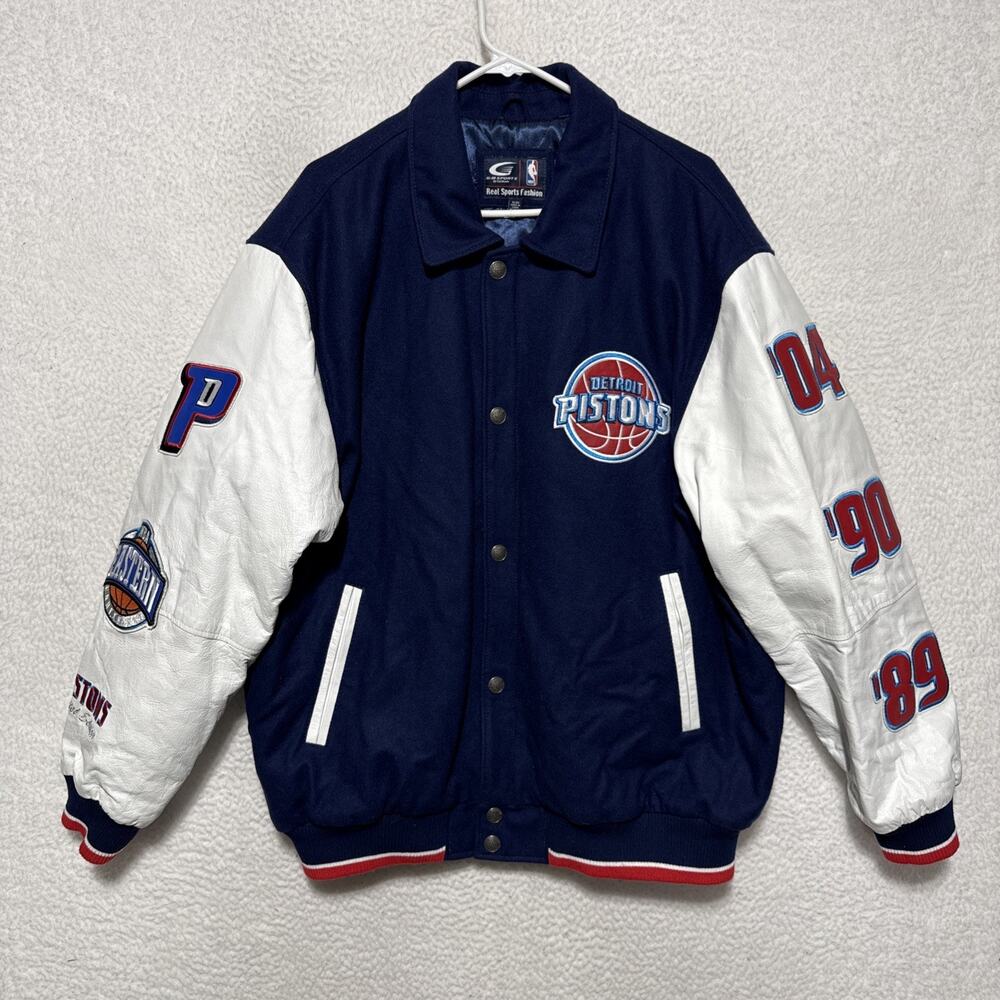 VTG G-III SPORTSWEAR DETROIT PISTONS NBA FINALS 3X CHAMPIONS JACKET SIZE XL